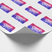 Papier Cadeau Drapeau de la fierté du symbole bisexuel peint (Coin)