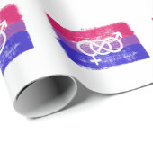 Papier Cadeau Drapeau de la fierté du symbole bisexuel peint (Coin rond)