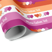 Papier Cadeau Drapeau de la fierté lesbienne avec papier d'embal (Coin rond)