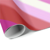 Papier Cadeau Drapeau de la Fierté lesbienne tombée (Coin rond)