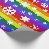 Papier Cadeau Drapeau de la fierté Noël Motif de flocon (Coin)