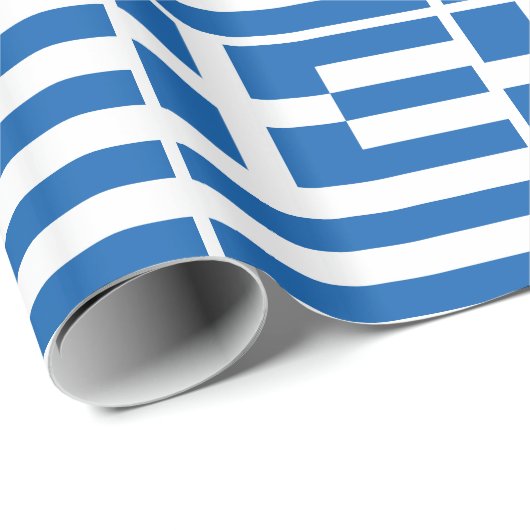 Papier Cadeau Drapeau de la Grèce (Coin rond)