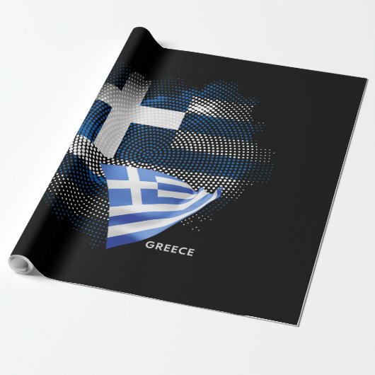 Papier Cadeau Drapeau de la Grèce (Déroulé)