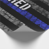 Papier Cadeau Drapeau de la police retraitée en détresse (Coin)