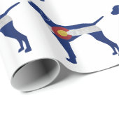 Papier Cadeau Drapeau de la race de chien Vizsla Silhouette Colo (Coin rond)