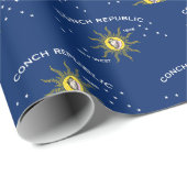 Papier Cadeau Drapeau de la République de Conch, Drapeau de Key (Coin rond)