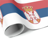 Papier Cadeau Drapeau de la Serbie (Coin rond)