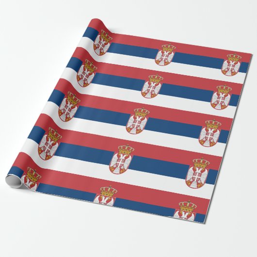 Papier Cadeau Drapeau de la Serbie (Déroulé)