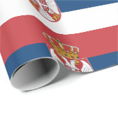 Papier Cadeau Drapeau de la Serbie (Coin rond)