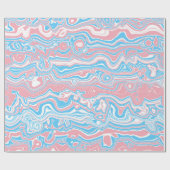 Papier Cadeau Drapeau de la Trans Pride Trippy Boho Super Wavy (Plat)