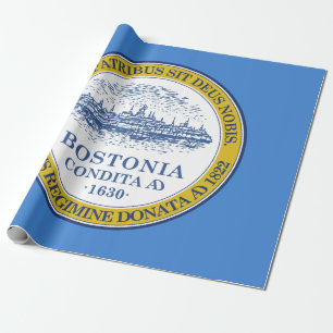 Papier Cadeau Drapeau de la ville de Boston (Massachusetts)
