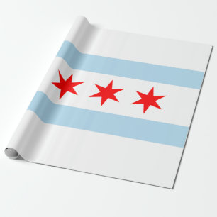 Papier Cadeau Drapeau de la ville de Chicago (Illinois)