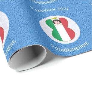 Papier Cadeau Drapeau de l'ange italien pour Hanoucca