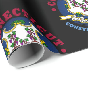 Papier Cadeau Drapeau de l'État constitutionnel du CONNECTICUT
