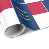 Papier Cadeau Drapeau de l'État de Caroline du Nord (Coin rond)