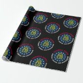 PAPIER CADEAU DRAPEAU DE L'ÉTAT DE GEORGIA PEACH (Déroulé)