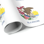 Papier Cadeau Drapeau de l'État de l'Illinois (Coin rond)