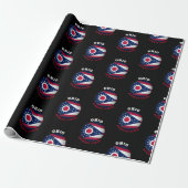 Papier Cadeau Drapeau de l'État de l'OHIO BUCKEYE (Déroulé)