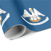 Papier Cadeau Drapeau de l'État de Louisiane (Coin rond)