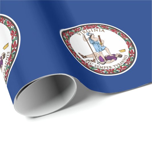 Papier Cadeau Drapeau de l'État de Virginie (Coin rond)