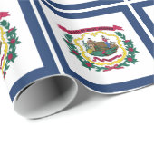 Papier Cadeau Drapeau de l'État de Virginie occidentale (Coin rond)