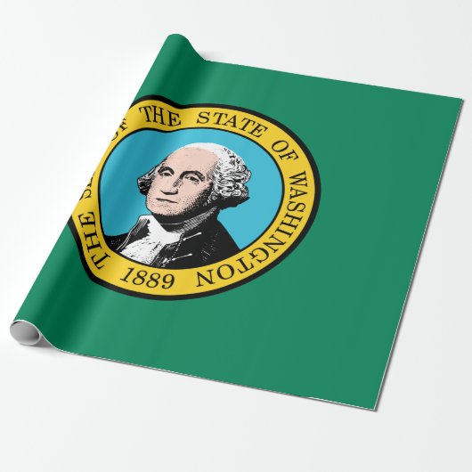 Papier Cadeau Drapeau de l'État de Washington (Déroulé)