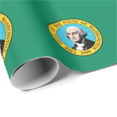 Papier Cadeau Drapeau de l'État de Washington (Coin rond)