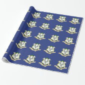 Papier Cadeau Drapeau de l'État du Connecticut (Déroulé)