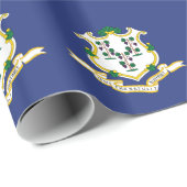 Papier Cadeau Drapeau de l'État du Connecticut (Coin rond)