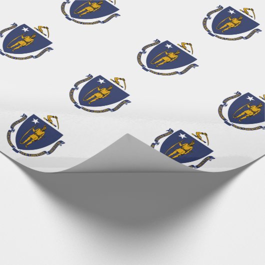 Papier Cadeau Drapeau de l'État du Massachusetts (Coin)