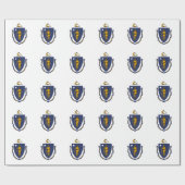 Papier Cadeau Drapeau de l'État du Massachusetts (Plat)