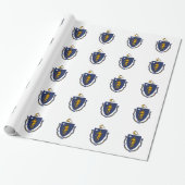 Papier Cadeau Drapeau de l'État du Massachusetts (Déroulé)