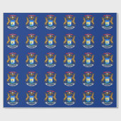 Papier Cadeau Drapeau de l'État du Michigan (Plat)