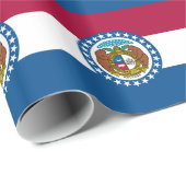 Papier Cadeau Drapeau de l'État du Missouri (Coin rond)
