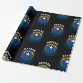 Papier Cadeau Drapeau de l'État du Nevada Silver State (Déroulé)