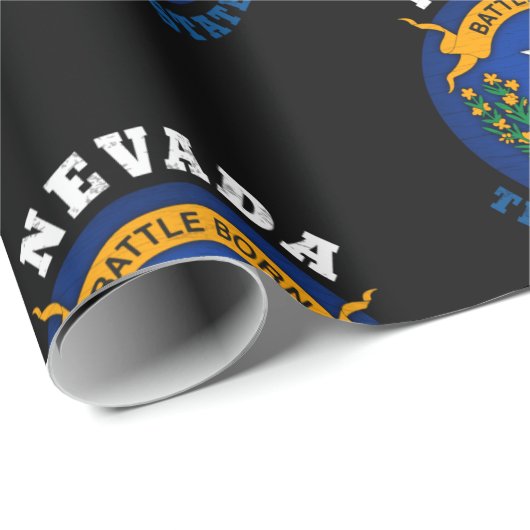 Papier Cadeau Drapeau de l'État du Nevada Silver State (Coin rond)