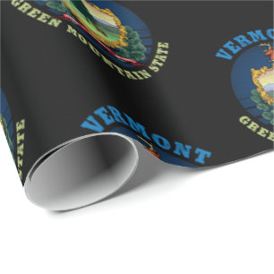 Papier Cadeau Drapeau de l'État du VERMONT GREEN MOUNTAIN