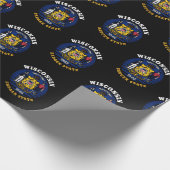 Papier Cadeau Drapeau de l'État du Wisconsin Badger (Coin)