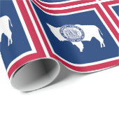 Papier Cadeau Drapeau de l'État du Wyoming (Coin rond)