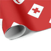 Papier Cadeau Drapeau de l'île des Tonga (Coin rond)