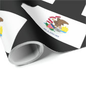Papier Cadeau Drapeau de l'Illinois (Coin rond)