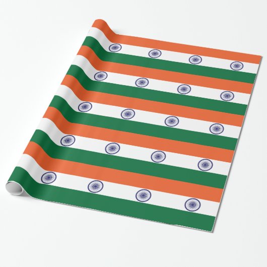 Papier Cadeau Drapeau de l'Inde (Déroulé)
