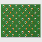 Papier Cadeau Drapeau de l'Irlande Coeurs avec Shamrock St. Patr (Plat)