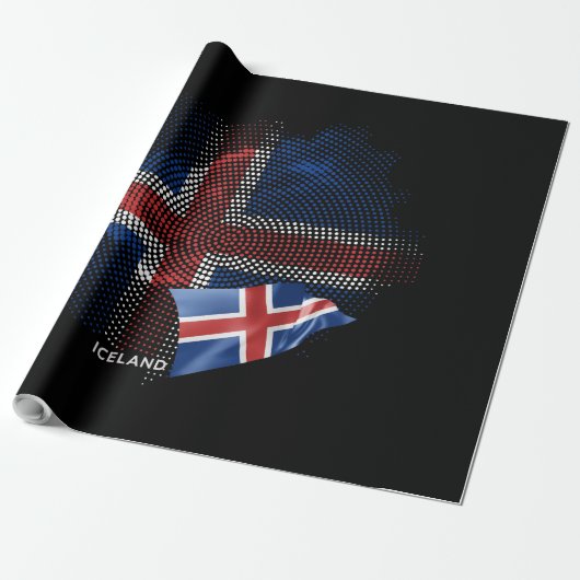 Papier Cadeau Drapeau de l'Islande (Déroulé)