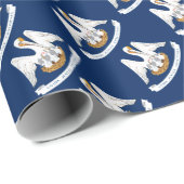 Papier Cadeau Drapeau de Louisiane (Coin rond)