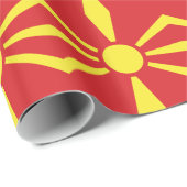 Papier Cadeau Drapeau de Macédoine du Nord (Coin rond)