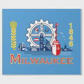 Papier Cadeau Drapeau de Milwaukee (Wisconsin) (Plat)