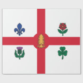 Papier Cadeau Drapeau de Montréal (Québec, Canada) (Plat)