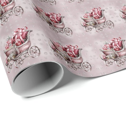 Papier Cadeau Drapeau de Noël avec papier d'enveloppement de cad (Coin rond)