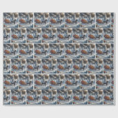 Papier Cadeau Drapeau De Noël Rempli De Cadeaux (Plat)